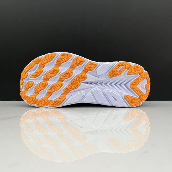 HOKA ONE Clifton 8 Sport Running Blue Fog Orange Breathable Anti Slip Men Women Lifestyle Outdoor Sneaker