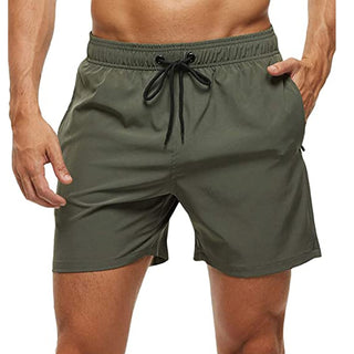 Buy kcyd4-armygreen Beach Shorts Elastic Closure Quick Dry Swim Shorts For Men