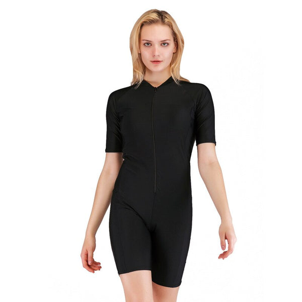Short Sleeve One Piece Surfing Suit Swimwear Sun Protection Wetsuit for women