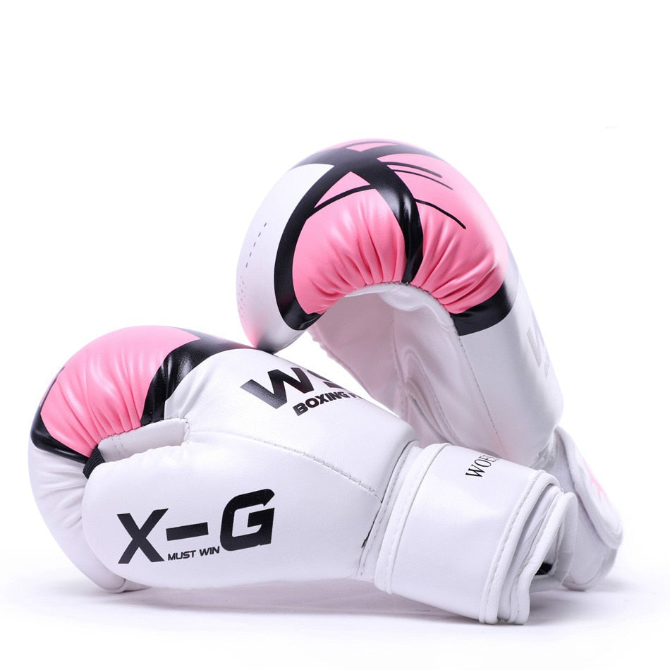 Buy pink Kick Boxing Gloves for Men Women PU Karate Muay Thai Guantes De Boxeo Free Fight MMA Sanda Training Adults Kids Equipment