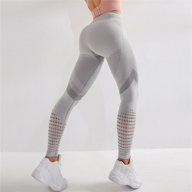 Buy seamless-gray High Waist Seamless Leggings For Women Fitness Push Leggings Pants