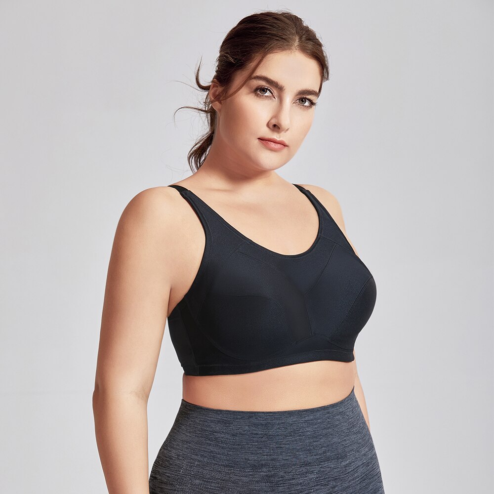 Sports Bra High Impact Support Plus Size Coolmax Underwire Workout Crop Top