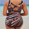 Sexy Striped One Piece Large Swimsuits Body Closed Plus Size Swimwear Female Bathing Suit For Pool Beach Women&#39;s Swimming Suit