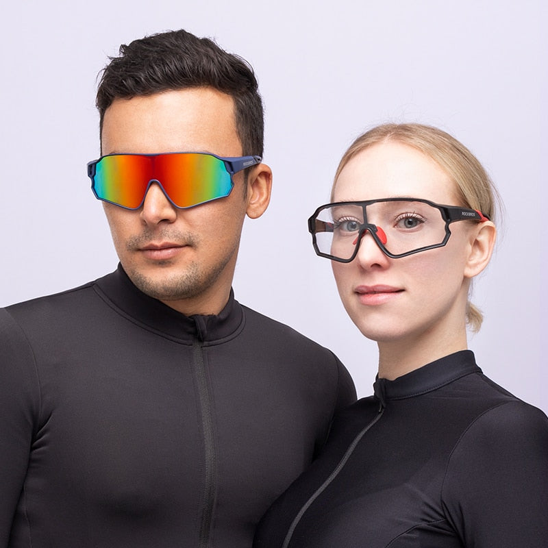 ROCKBROS Photochromic Bike Sunglasses UV400 Sports Sunglasses for Men & Women Anti Glare