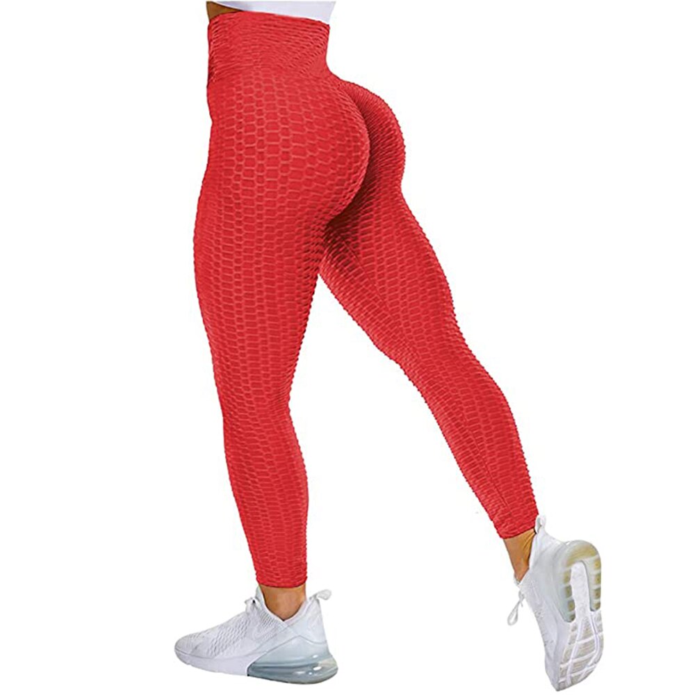 Buy textured-red High Waist Seamless Leggings For Women Fitness Push Leggings Pants