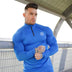 Long-sleeved Fitness and Bodybuilding T-shirt Gym Fitness Quick-drying Sports Tops blue