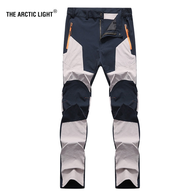Acheter khaki-navy Hiking Pants Wear-resistant and Water Splash Prevention Quick Dry UV Proof Elastic hiking trausers
