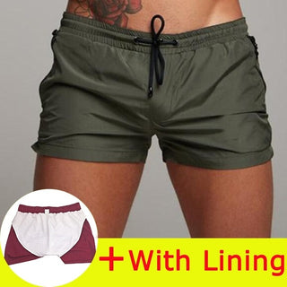Buy army-green-lining Lining Swimming shorts for Men