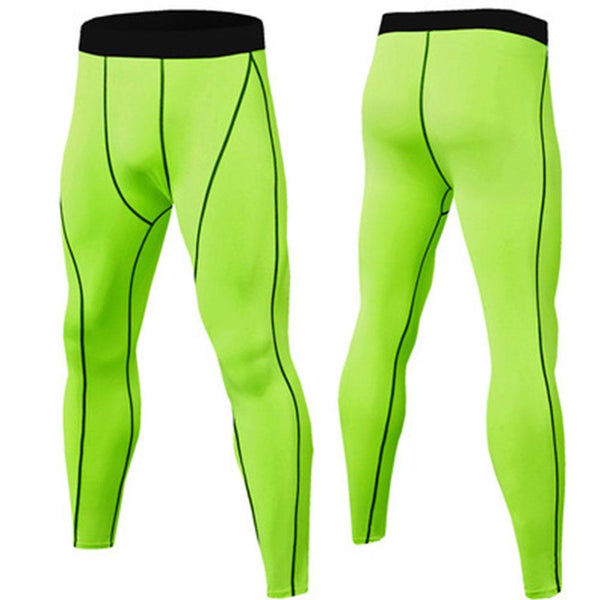Compression Running Leggings for Men  double green 