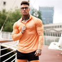 Long-sleeved Fitness and Bodybuilding T-shirt Gym Fitness Quick-drying Sports Tops orange