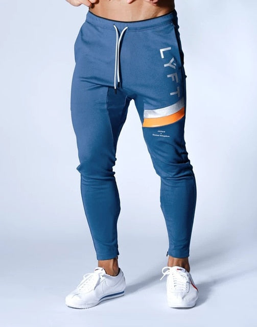 Compra ck-088-blue Skinny Fit Fitness Jogging Pants for Men Casual Pencil Pants Pure Cotton foot zipper leggings for men
