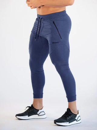 Skinny fit Joggers for Men Athletic Sweatpants Gym Workout Slim Fit jogging pants with Pockets for Men blue