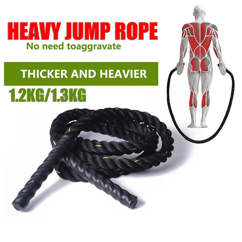3m* 25mm Heavy Jump Rope Crossfit Weighted Battle Skipping Ropes Power
