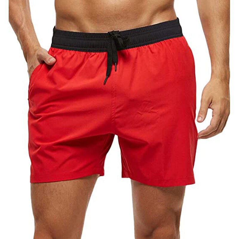 Beach Shorts Elastic Closure Quick Dry Swim Shorts For Men-17