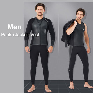 Buy men-3-piece Premium Wetsuit 2MM Neoprene Top / Jacket for Scuba Diving, Snorkelling or Kite Surfing  for Men and Women