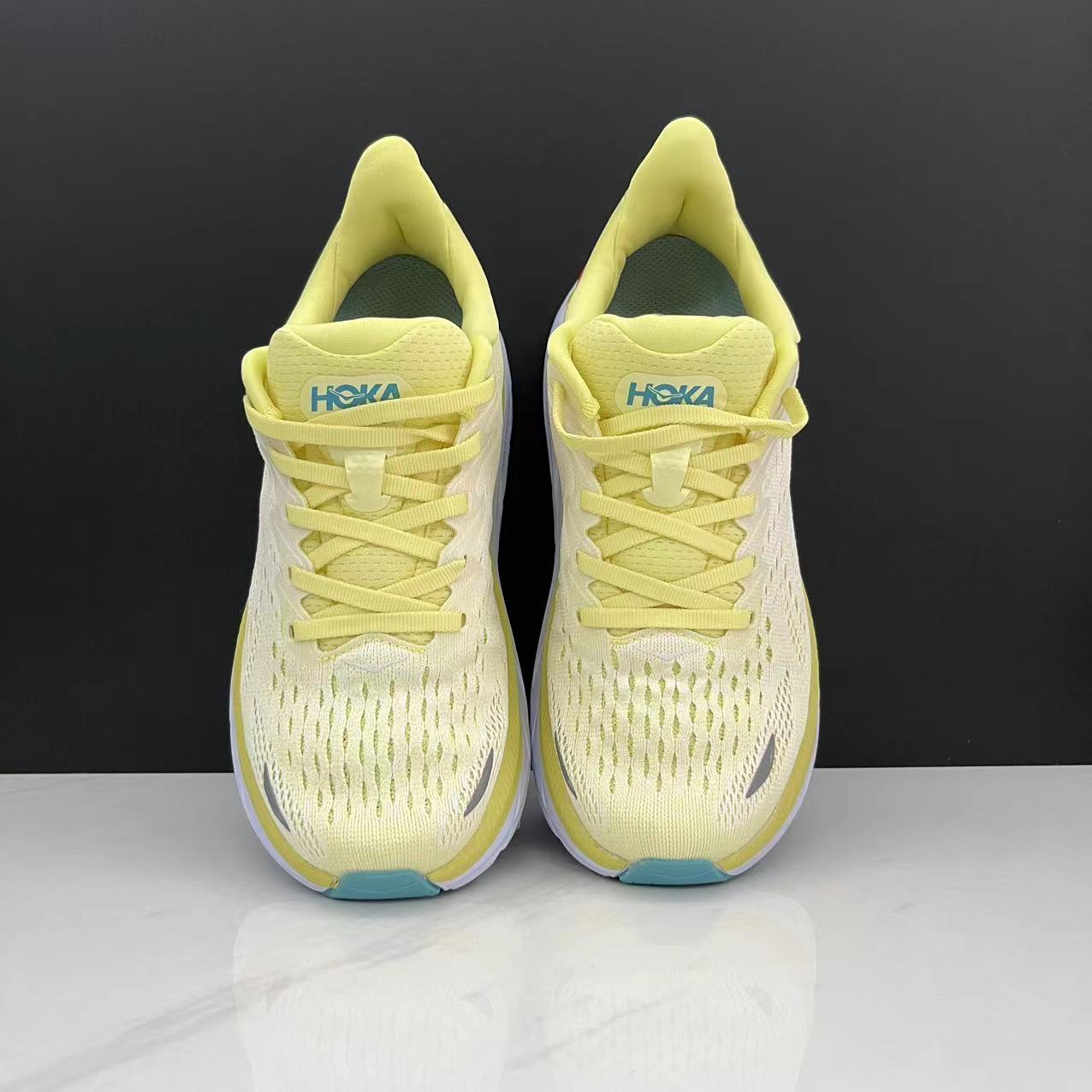HOKA ONE Clifton 8 Running Shoes Breathable Anti Slip Sports trainers top yellow