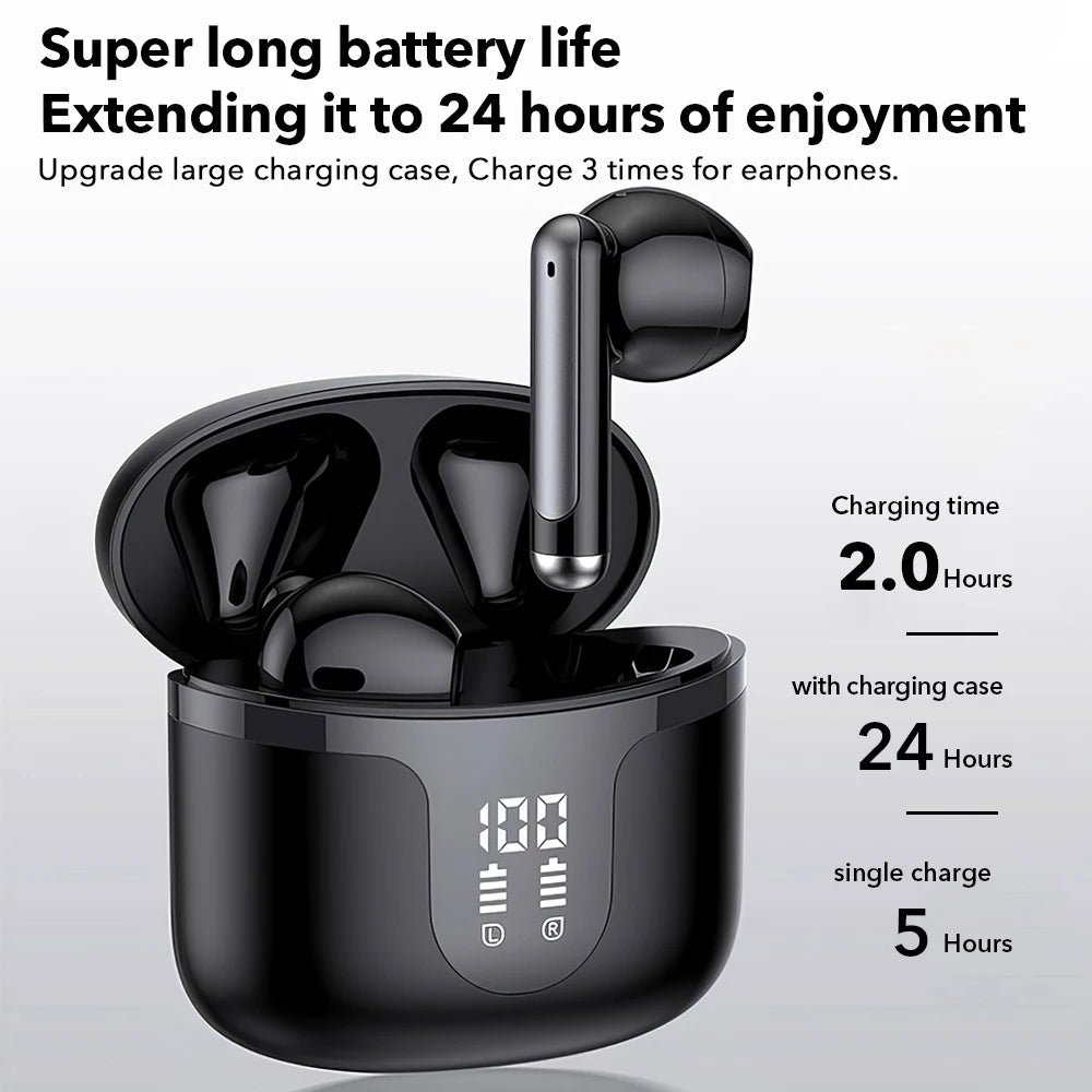 Mpow S47 Wireless Bluetooth V5.3 Earphones with 35H Playback Waterproof Earbuds