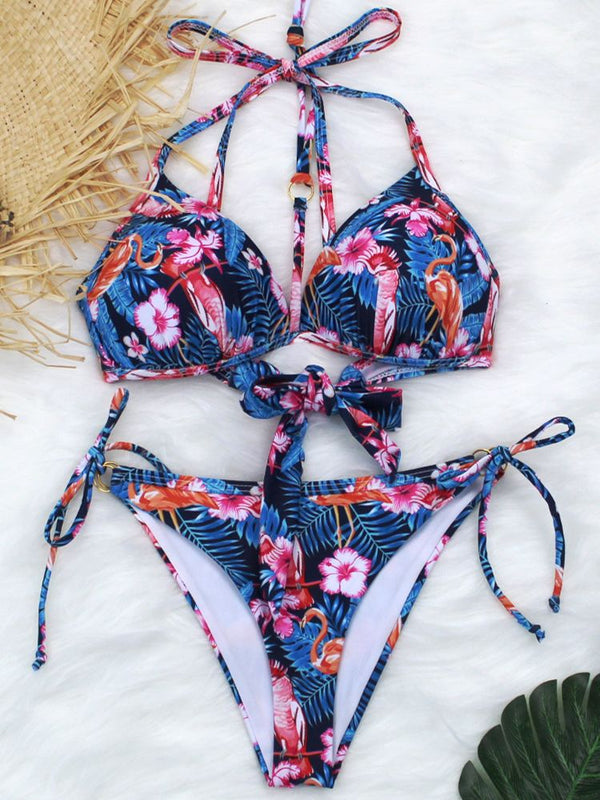 Push Up Two Piece Flamingo Bikinis Swimsuit Plus Size Bikini Set available