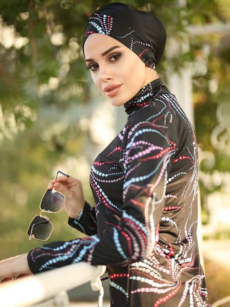 Muslim Modest Swimwear Hijab Swimsuit Cover Ups Burkini