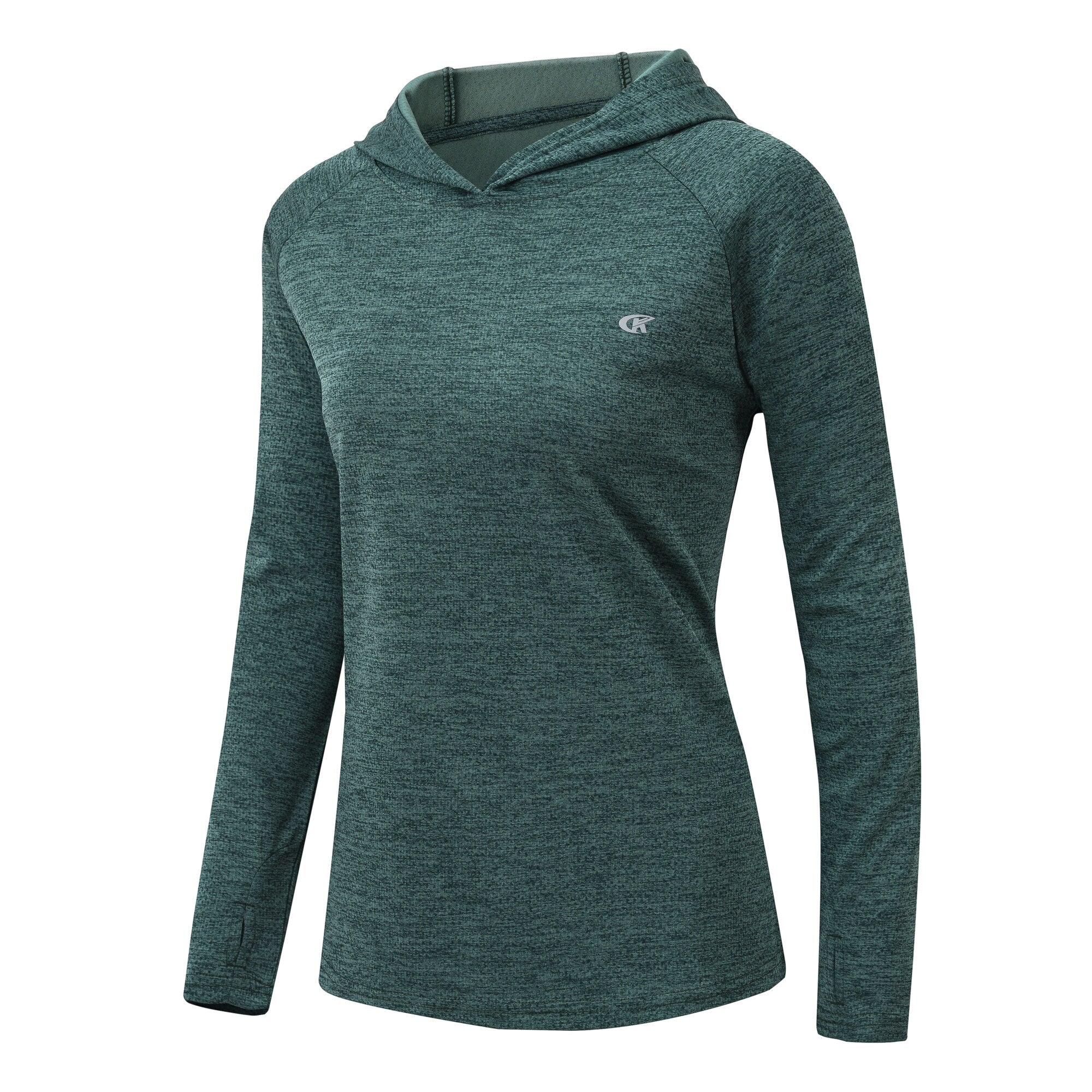 Buy cyan Hiking and Running Long Sleeve T-Shirt Rash Guard UPF 50+ Quick Dry Lightweight For women
