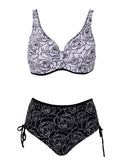 Andzhelika Floral High-Waist Bikini Sets Push Up Swimsuit Plus Size Bathing Suits