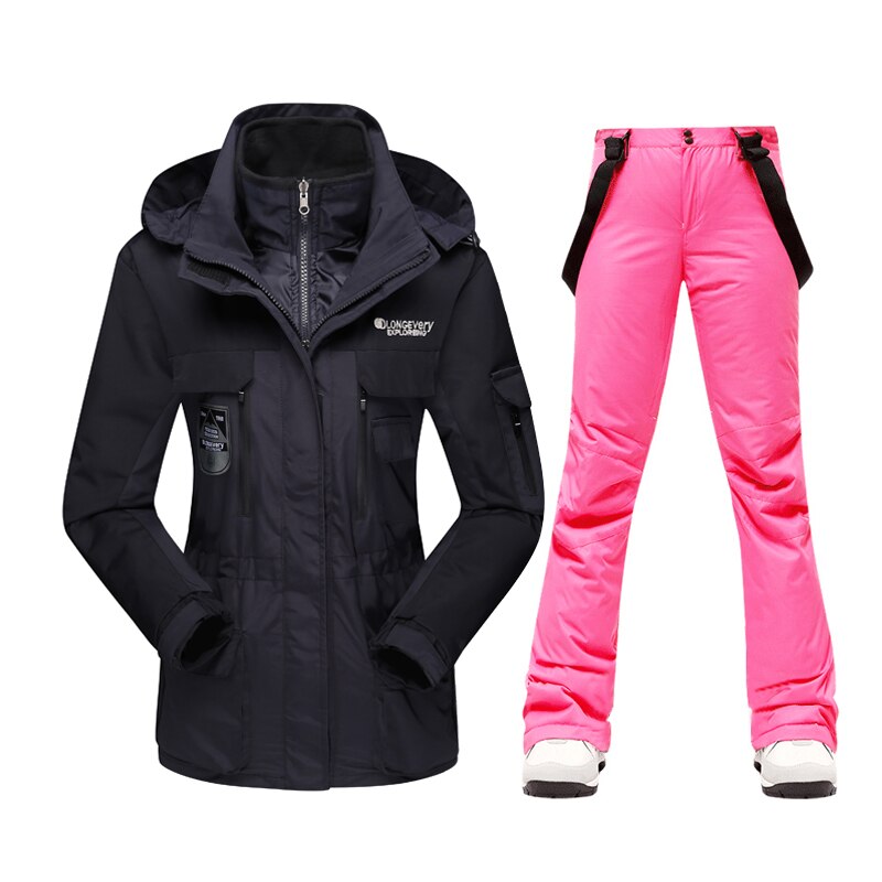 Buy suitjacket-pants08 Warm Windproof Waterproof Ski Jacket Ski Pants set for women Outdoor Snow Sports Coat Trousers Snowboard Wear