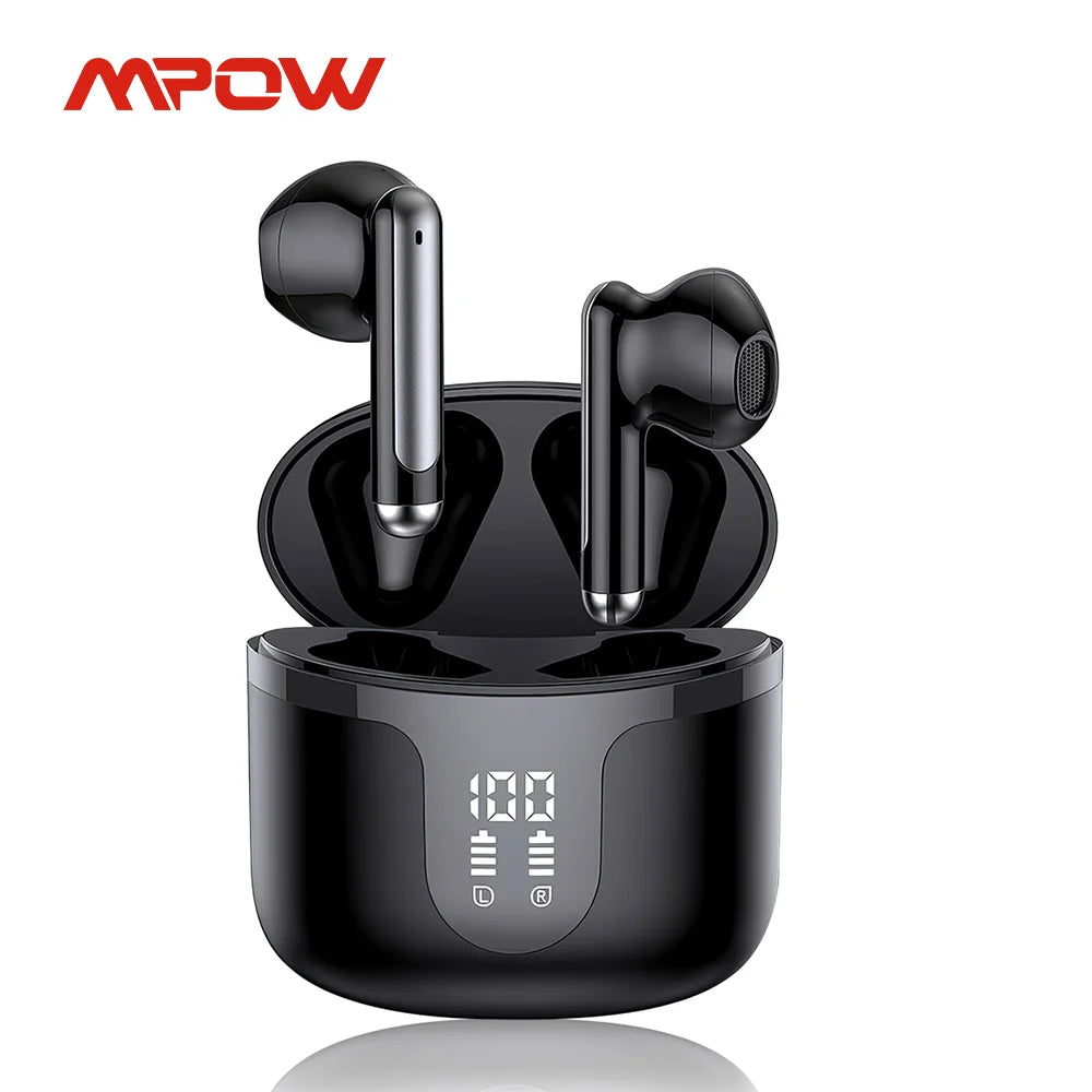 Mpow S47 Wireless Bluetooth V5.3 Earphones with 35H Playback Waterproof Earbuds - 0