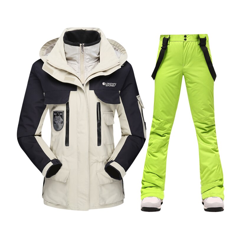 Warm Windproof Waterproof Ski Jacket Ski Pants set for women Outdoor Snow Sports Coat Trousers Snowboard Wear