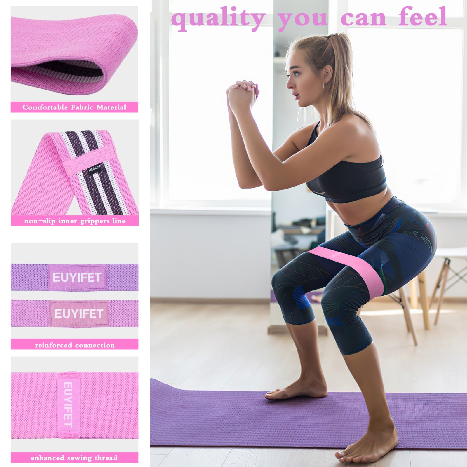 Fabric Resistance exercise Bands for Bum Legs Pull Up Yoga