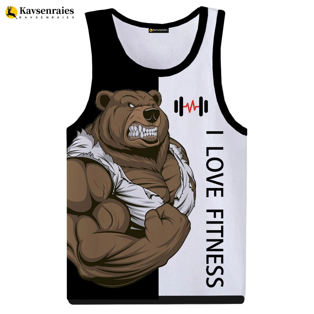 Animal Print Love Fitness gym Vest for Men