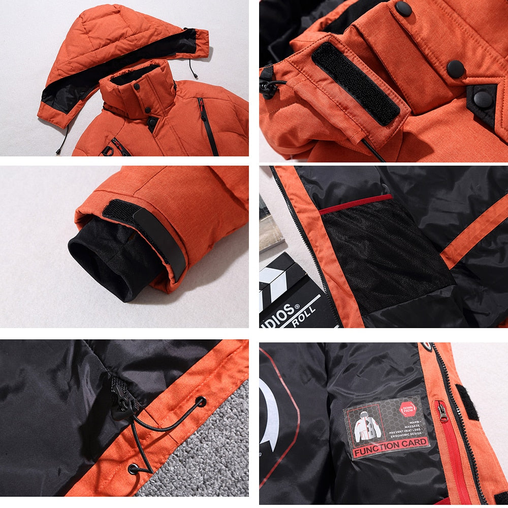 Thermal Ski Suit for Men Windproof Skiing Jacket and Bibs Pants Set for Men