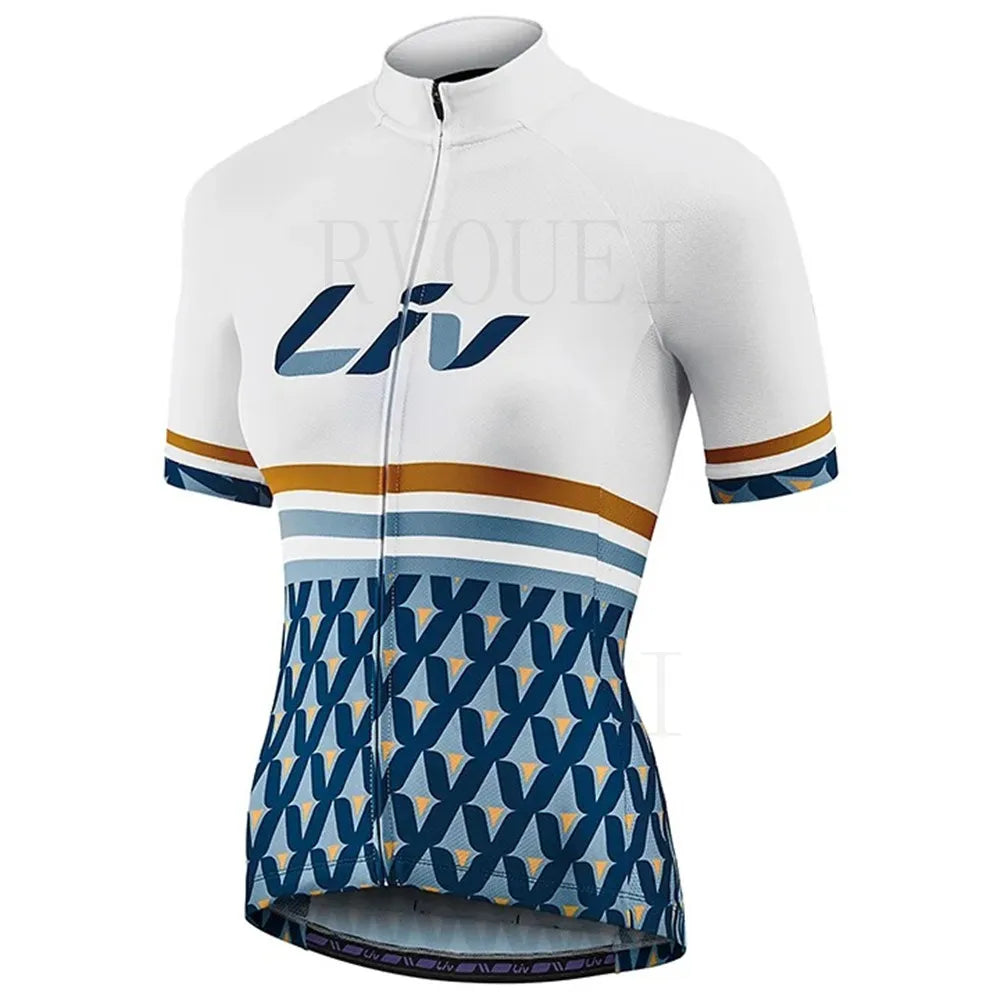 Cycling Jerseys and bib sets for Women Breathable summer Cycling Clothing white cycling jersey
