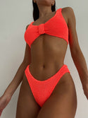 Push Up Bikini Swimsuit Solid Swimwear high Waist Brazilian Bikini set