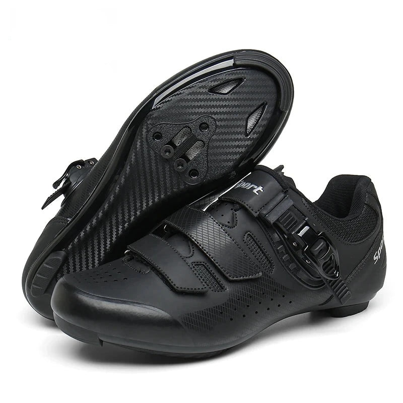Professional Cycling Shoes Flat Cleat Self-Locking cycling shoes for men black
