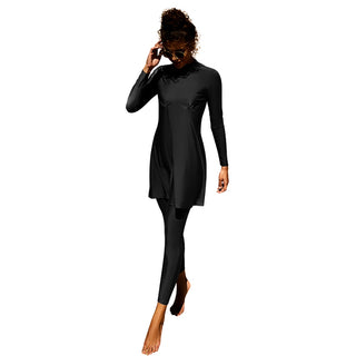 Summer Burkini Two-Piece Swim Suit Quick Dry Long Sleeve Conservative Suit