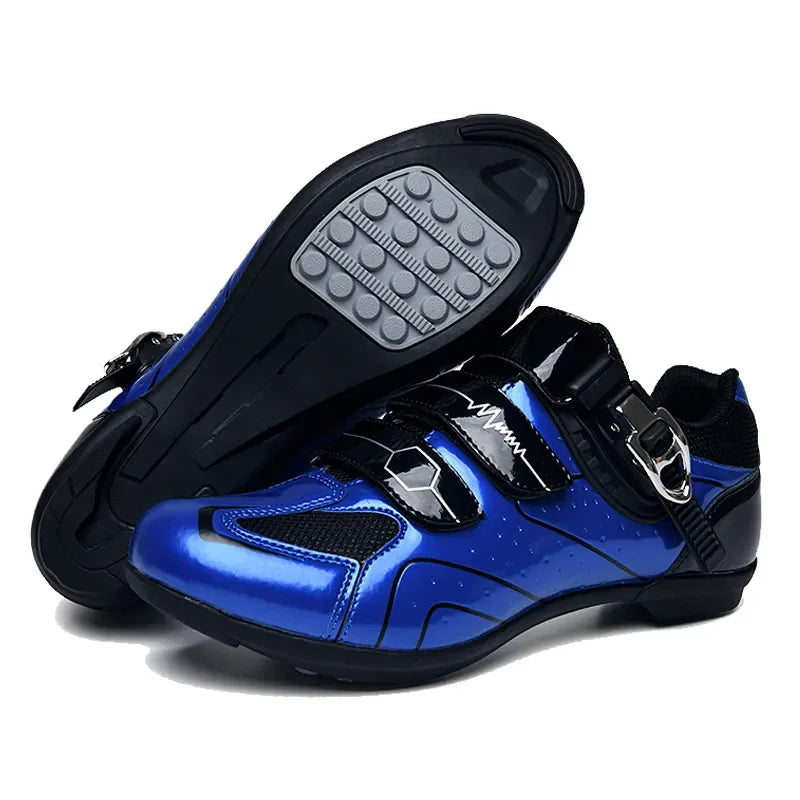 Flat Cycling Shoes  Non-slip Rubber Cleatless cycling shoes for Men and Women blue