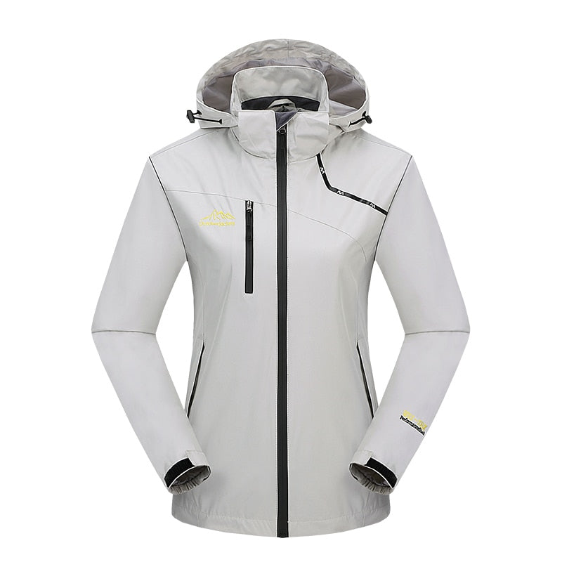 Softshell  Windbreaker Hiking Jacket for men and women Waterproof Camping & Trekking Climbing Rain Coat white 