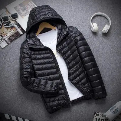 Autumn Winter Ultra-thin Lightweight Hooded /Hoodless Jacket for Men and Women black