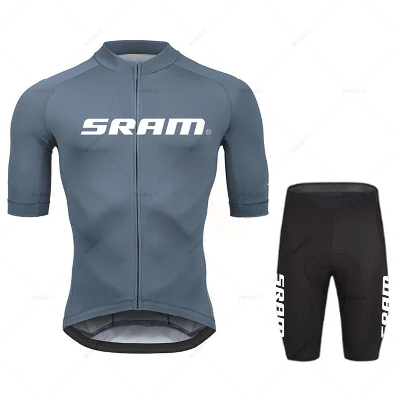 Sram Pro Cycling Jersey Sets for Men Bib Shorts Bicycle Short Sleeve short blacjk cycling shorts
