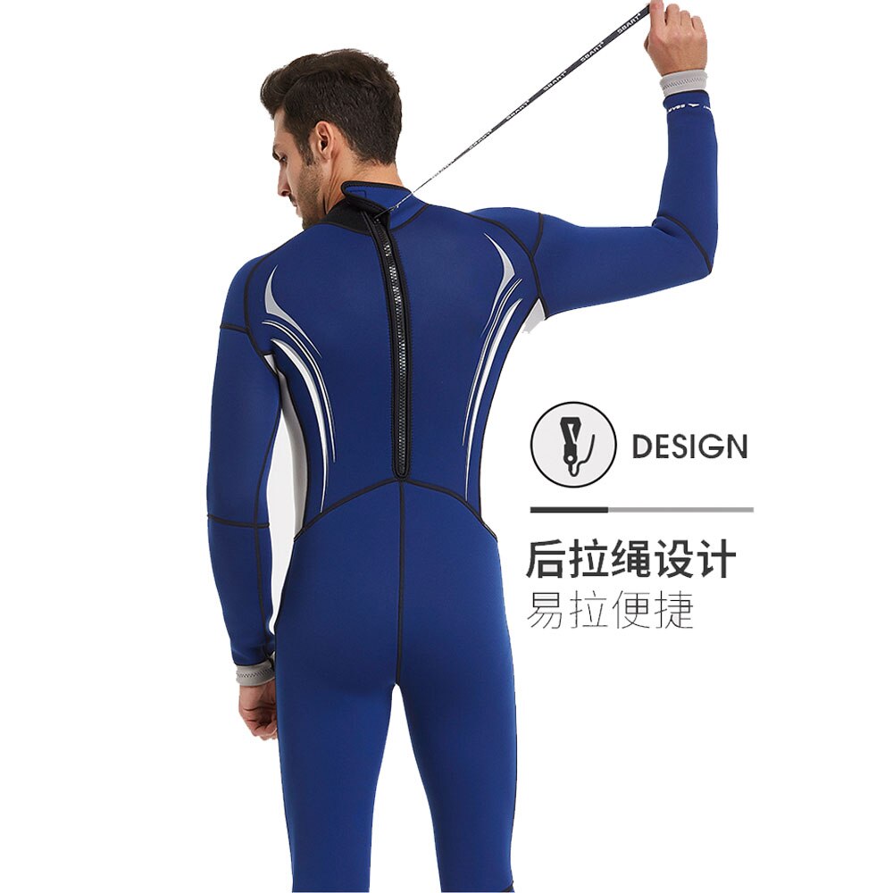 3mm Men Wetsuit Women Neoprene Diving Suit Back Zipper One-piece Swimsuit Warm Scuba Freediving Fishing Swimming Equipment