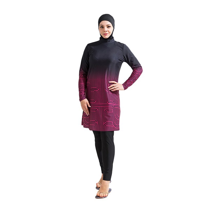 3PCS Muslim swimwear for women long sleeve swimsuit burkini modest swimwear