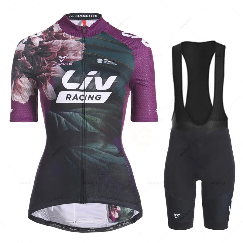 Cycling Jerseys and bib sets for Women Breathable summer Cycling Clothing black cycling bibs