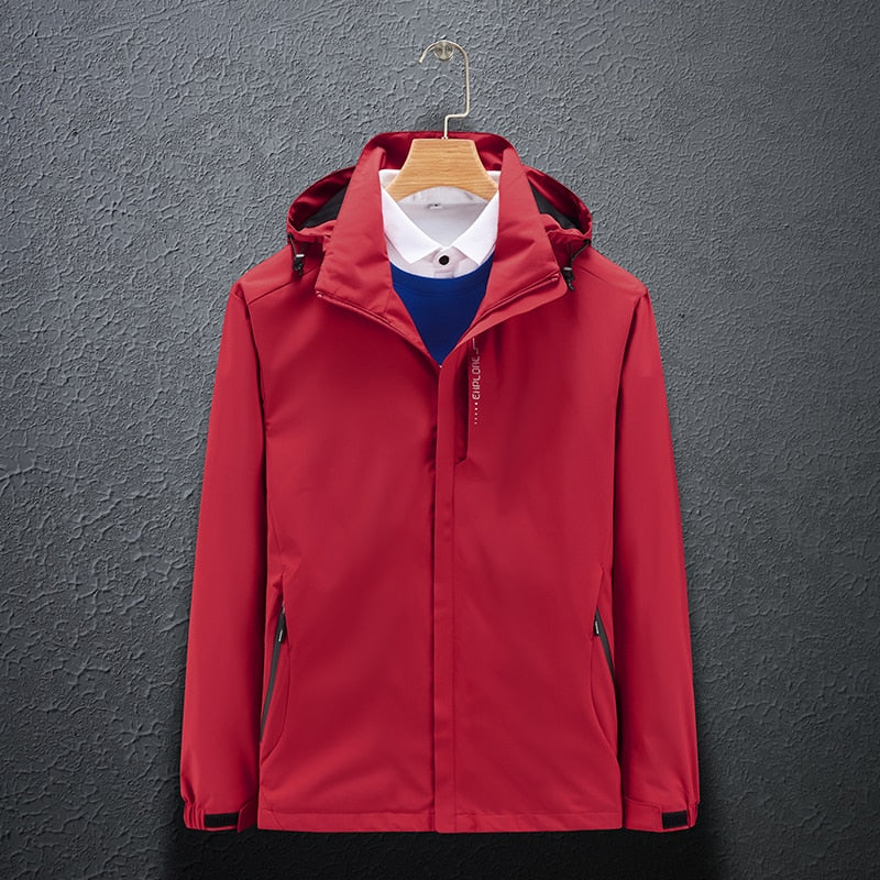 Comprar men-red Waterproof Hiking Jackets for Women  Reflective Windbreaker for Camping and Trekking
