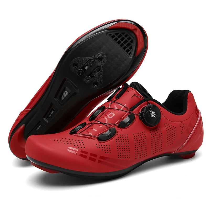 Road or MTB cycling shoes Self-Locking Shoes red 