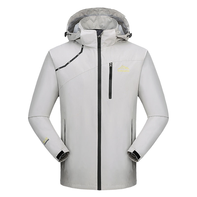 Buy men-white Softshell  Windbreaker Hiking Jacket for men and women Waterproof Camping &amp; Trekking Climbing Rain Coat
