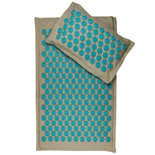 Buy coconut-palm-blue Massager Cushion and Massage Yoga Mat Acupressure Back Stress Relieve Mat