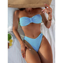Push Up Bikini Swimsuit Solid Swimwear high Waist Brazilian Bikini set
