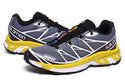  Salomon XT6 ADVANCED Light Running Trainers Silver & Yellow both sides 