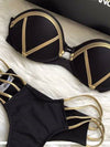 Black Bandage Swimsuit Brazilian Push Up Bikini Sizes up to XL