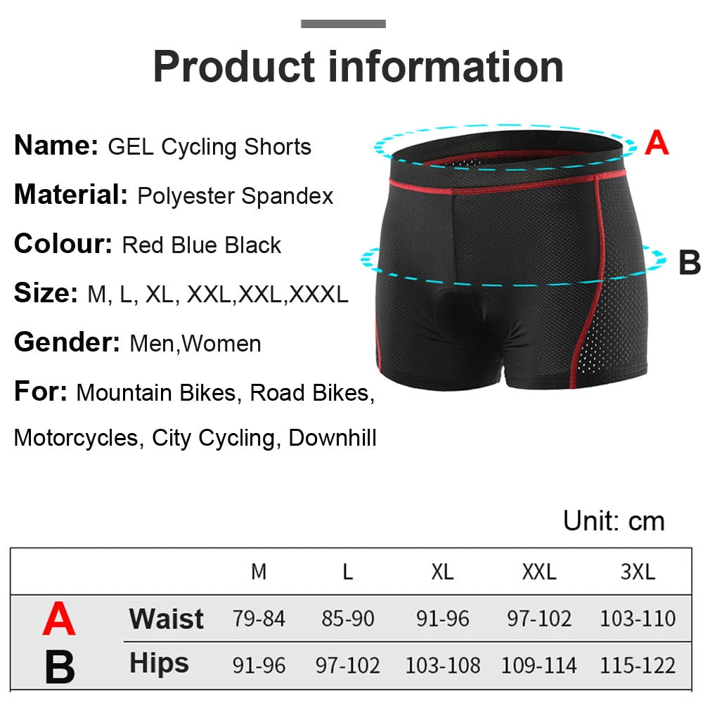 NEWBOLER 5D Gel Pad Shockproof Cycling Shorts Breathable Mesh cycling shorts